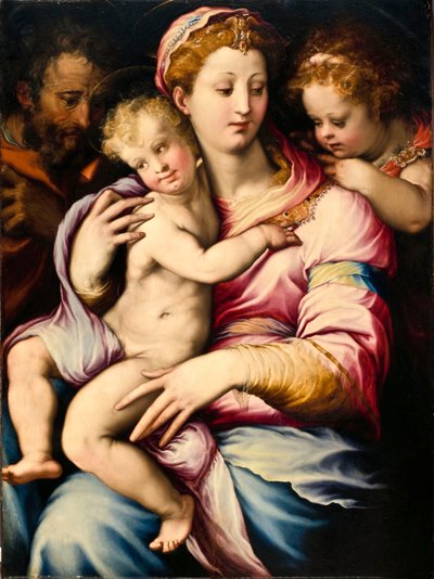 Holy Family with Saint John the Baptist by Francesco de Rossi Salviati Cecchino